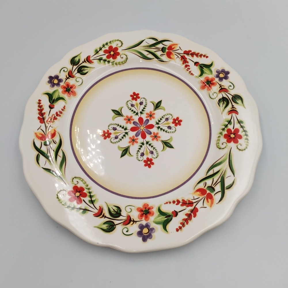 Euro Ceramica Countryside Dinner Plate  11" Replacement Red Floral Ceramic
